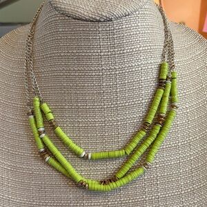 Kenneth Cole Lime Green Layered Necklace